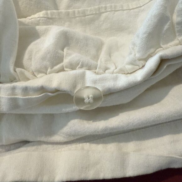 Pottery Barn Harland Linen Cotton Duvet 2007 Ruffles Button Country Cottage Cozy - Picture 6 of 6